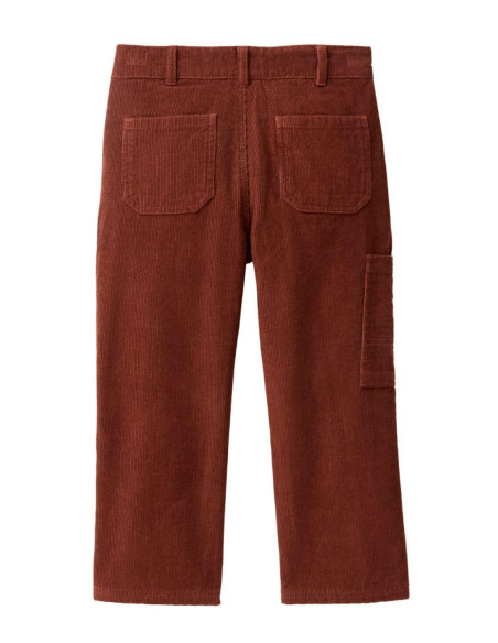 Pantalone in velluto di cotone bio foderato - col. mahagoni