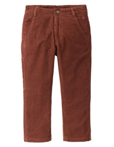Pantalone in velluto di cotone bio foderato - col. mahagoni