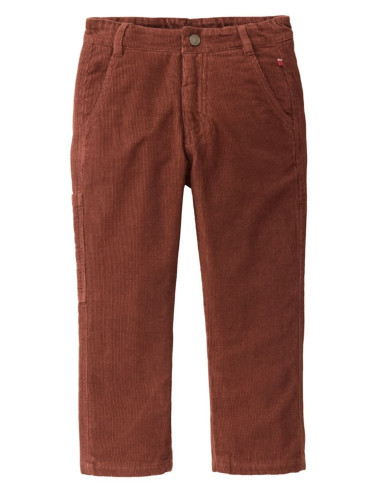 Pantalone in velluto di cotone bio foderato - col. mahagoni