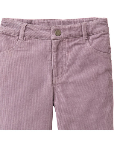 Pantalone in velluto di cotone bio foderato - col. lilla polvere