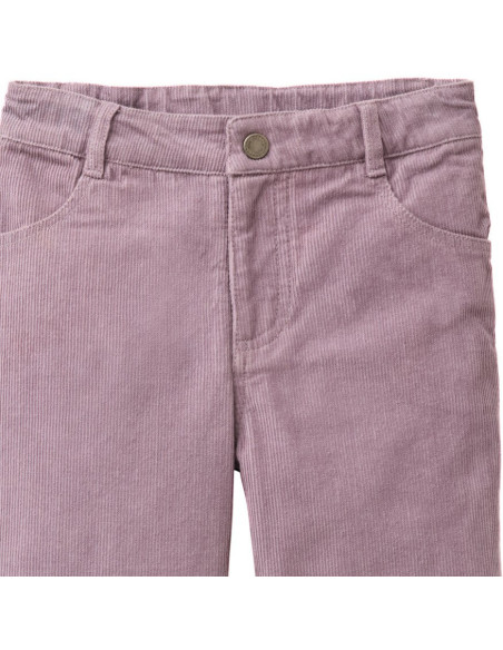 Pantalone in velluto di cotone bio foderato - col. lilla polvere