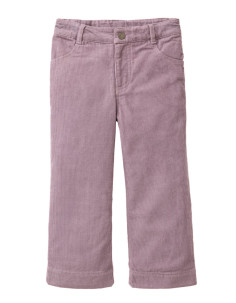 Pantalone in velluto di cotone bio foderato - col. lilla polvere