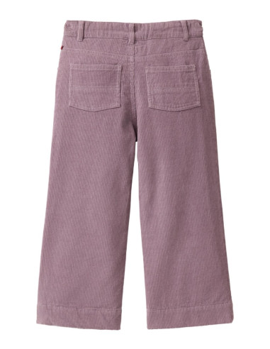 Pantalone in velluto di cotone bio foderato - col. lilla polvere
