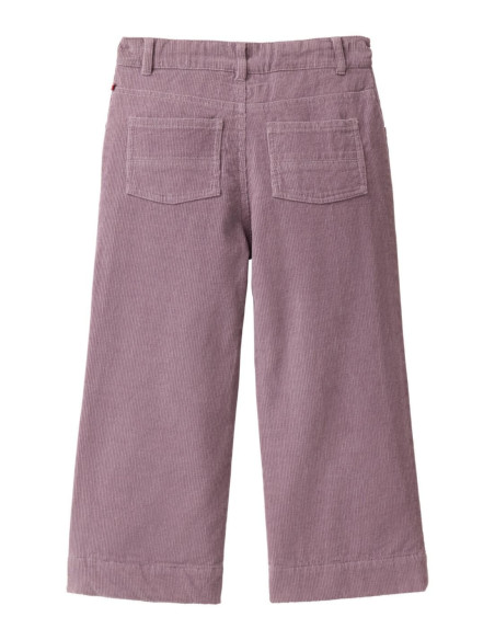 Pantalone in velluto di cotone bio foderato - col. lilla polvere