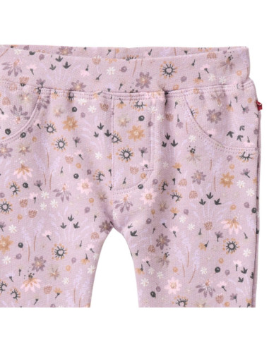 Treggings baby in cotone bio felpato - col. lilla fantasia