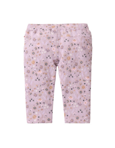 Treggings baby in cotone bio felpato - col. lilla fantasia