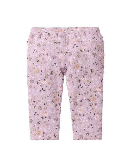 Treggings baby in cotone bio felpato - col. lilla fantasia