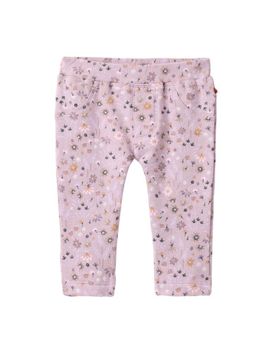 Treggings baby in cotone bio felpato - col. lilla fantasia