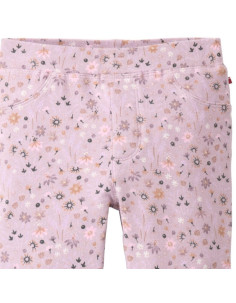 Treggings bambina in cotone bio felpato - col. lilla fantasia 2