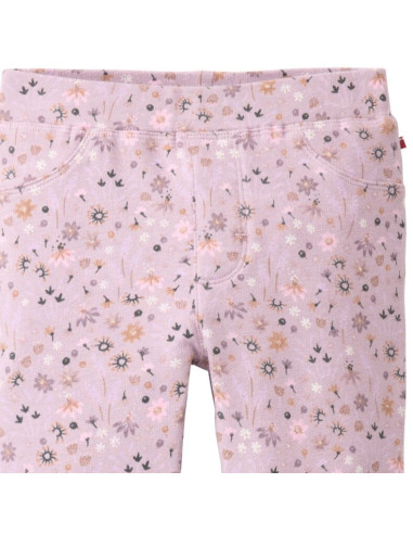 Treggings bambina in cotone bio felpato - col. lilla fantasia