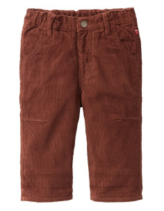 Pantalone baby in velluto di cotone bio foderato - col. mahagoni