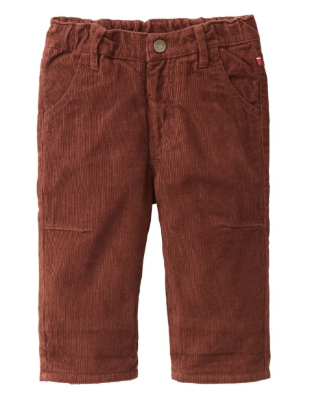 Pantalone baby in velluto di cotone bio foderato - col. mahagoni