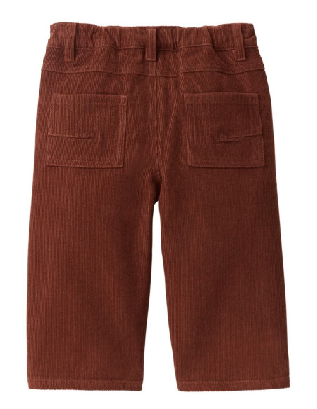 Pantalone baby in velluto di cotone bio foderato - col. mahagoni