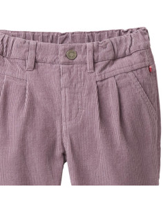 Pantalone baby in velluto di cotone bio foderato - col. lilla polvere 2