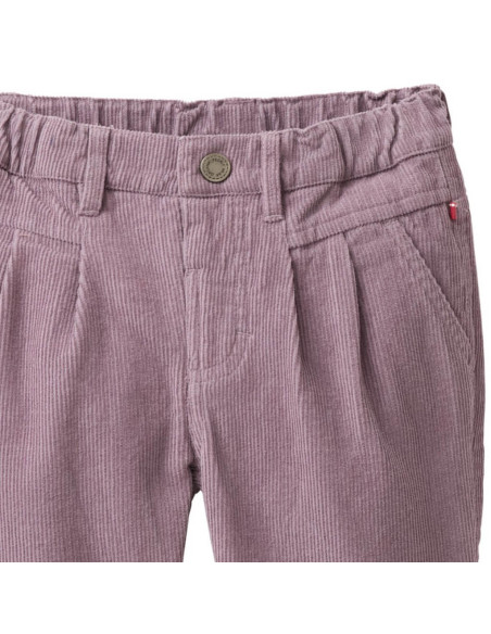 Pantalone baby in velluto di cotone bio foderato - col. lilla polvere