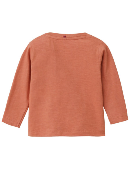 Maglietta baby a manica lunga in cotone bio "Teddy" - col. ruggine