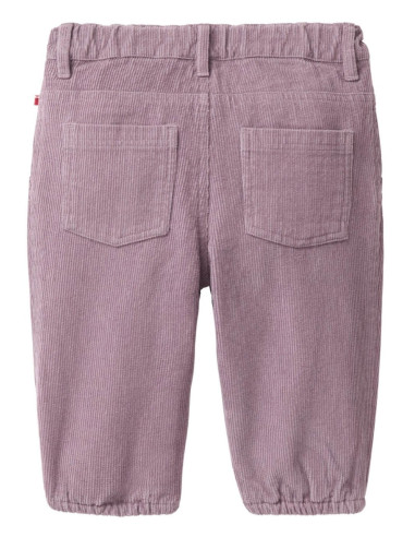 Pantalone baby in velluto di cotone bio foderato - col. lilla polvere
