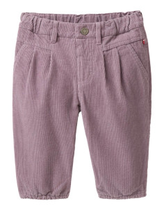 Pantalone baby in velluto di cotone bio foderato - col. lilla polvere