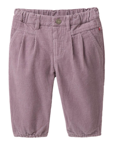Pantalone baby in velluto di cotone bio foderato - col. lilla polvere