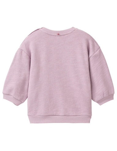 Felpa baby in cotone biologico "Bird" - col. lilla polvere