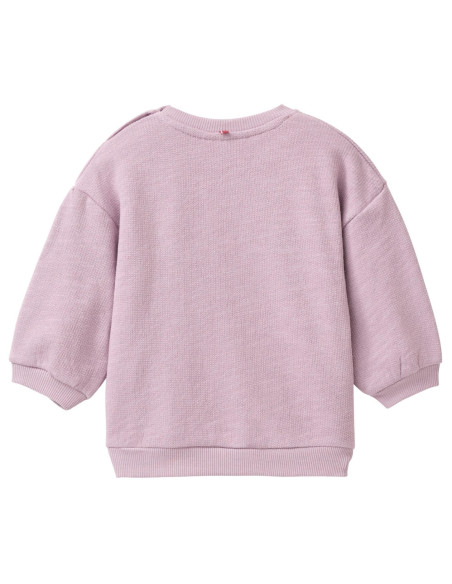 Felpa baby in cotone biologico "Bird" - col. lilla polvere