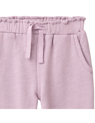 Pantalone tuta baby in cotone bio felpato - col. lilla polvere