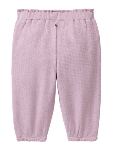 Pantalone tuta baby in cotone bio felpato - col. lilla polvere