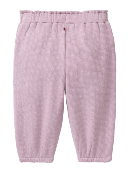 Pantalone tuta baby in cotone bio felpato - col. lilla polvere