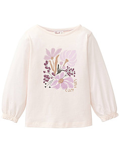 Maglietta bambina in cotone bio "Cozy Vibes" -col. rosa cipria