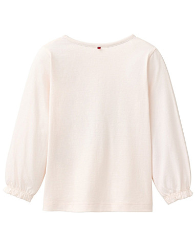 Maglietta bambina in cotone bio "Cozy Vibes" -col. rosa cipria