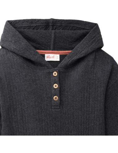 Felpa con cappuccio in cotone bio - col. antracite melange
