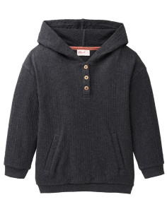 Felpa con cappuccio in cotone bio - col. antracite melange