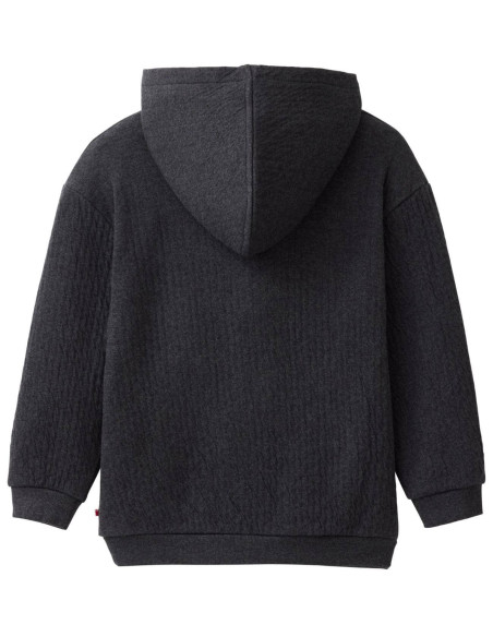 Felpa con cappuccio in cotone bio - col. antracite melange