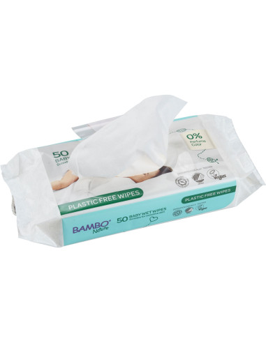 Salviettine umidificate senza plastica Bambo Nature - confezione da 50pz