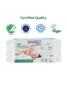 Salviettine umidificate senza plastica Bambo Nature - confezione da 50pz 2