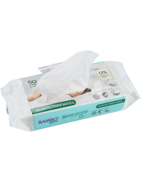 Salviettine umidificate senza plastica Bambo Nature -pacco scorta