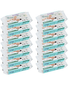 Salviettine umidificate senza plastica Bambo Nature -pacco scorta