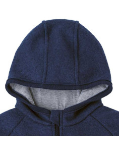 Giacca in lana cotta con zip - col. blu indigo 2