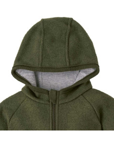 Giacca in lana cotta con zip - col. verde oliva 2