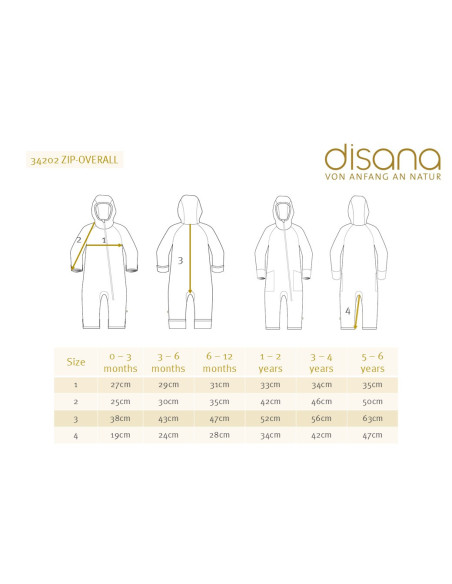 Overall in lana cotta con cappuccio e zip -col. eucalipto